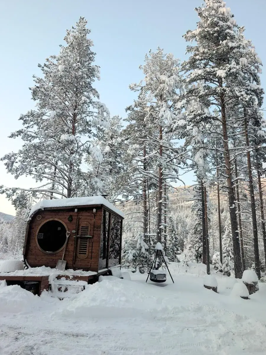 Outdoor sauna in Eggedal, a hidden gem off the beaten path on a campervan trip