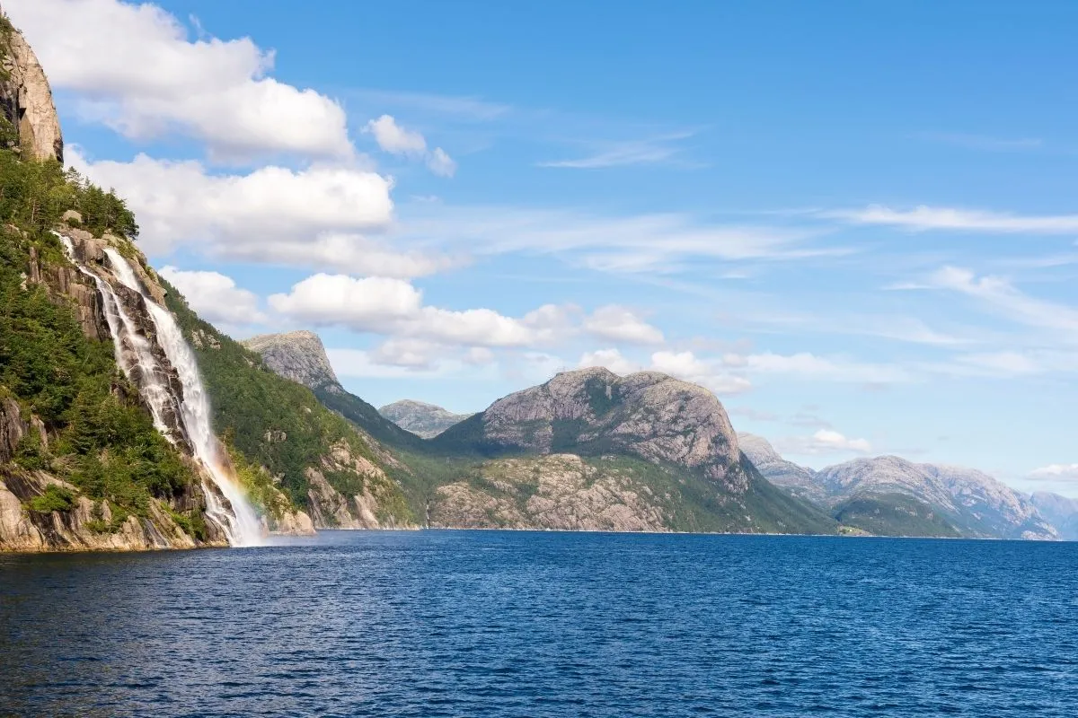 Hengjanefossen on Lysefjord in Southern Norway